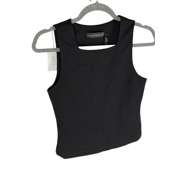 House of Harlow 1960 x REVOLVE Beda Cropped Top Square Neck Minimalist Black SM - Picture 4 of 9